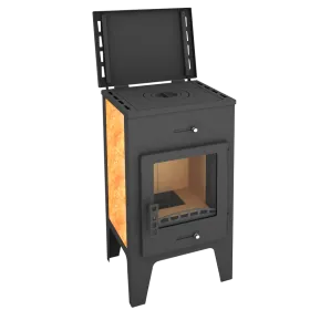 Стальная печь-камин Пехорка 6 с плитой