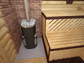 Печь для бани Русь сетка 25 Л Панорама