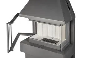 Печь-камин Панорама три стекла графит