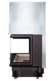 Каминная стальная топка ДЕЛЬТА 1200 три стекла принтинг