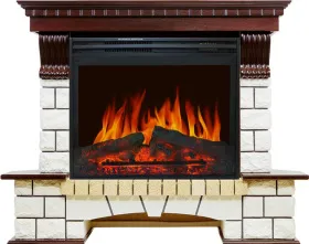 Каминокомплект Pierre Luxe угловой - Темный дуб / Белый (Высота 1045мм) с очагом Jupiter FX New Каминокомплект Pierre Luxe угловой - Темный дуб / Белый (Высота 1045мм) с очагом Jupiter FX New