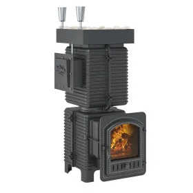 Печь для бани Эверест "Легкий пар Профи" под обкладку (чугунная закрытая каменка)