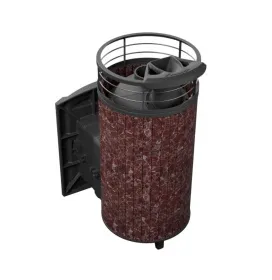 Чугунная банная печь Атмосфера XL Россо Леванто ламель+сетка с газовой горелкой