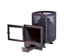 Чугунная банная печь Сибирь 20 панорамная дверца сетка Чугунная банная печь Сибирь 20 панорамная дверца сетка