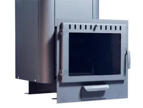 Чугунная банная печь Сибирь 24 панорамная дверца конвекционная Чугунная банная печь Сибирь 24 панорамная дверца конвекционная