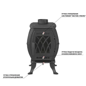 Чугунная печь-камин Везувий BX-05 Антрацит