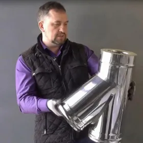 Сэндвич-тройник 135° (AISI 430/0,8мм + нерж.) Ф250х350