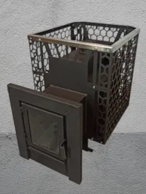 Банная печь Грация 15 с Сеткой СОТЫ и Стеклом