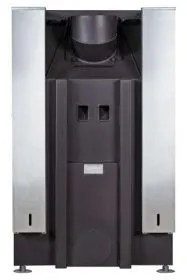 Каминная стальная топка ДЕЛЬТА 800 B три стекла принтинг черный шамот