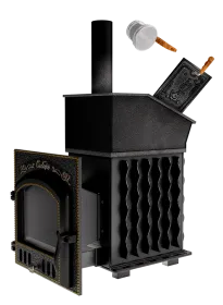 Премиальная чугунная банная печь Сибирь 25 ЗК дверка 545х545 под обкладку Премиальная чугунная банная печь Сибирь 25 ЗК дверка 545х545 под обкладку