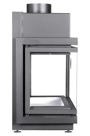 Каминная стальная топка Альфа 700 три стекла подовая