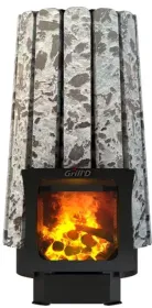 Стальная банная печь Cometa Vega 180 Short Window Max Stone Pro (Серпентинит)