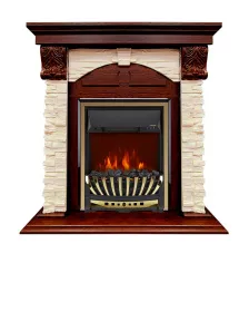 Каминокомплект Dublin (Разборный) - Орех каньон / Сланец  с очагом Aspen Gold