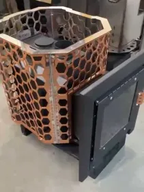 Печь банная Remix-15 сетка панорама Медь