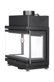 Каминная стальная топка Альфа 700 три стекла подовая