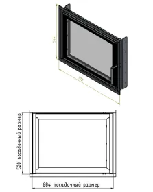 ДК-2 Стальная дверка каминная 728х564