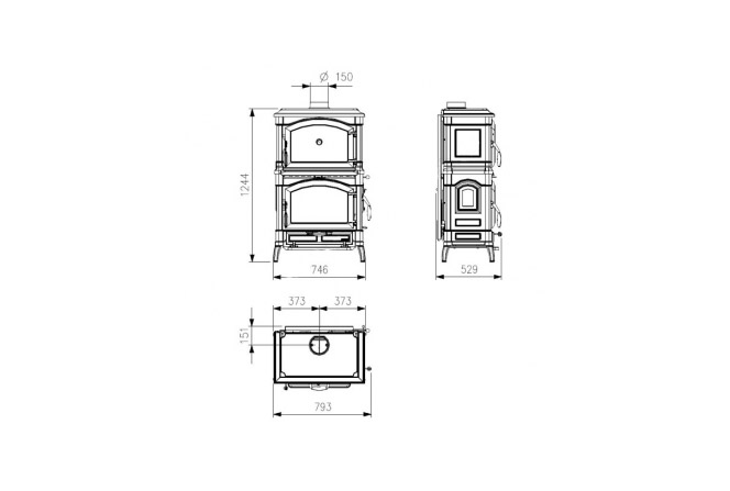 Печь-камин La Nordica Isotta forno EVO (черный антрацит)