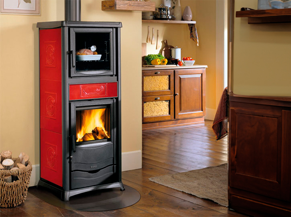 Печь-камин La Nordica TERMOROSELLA PLUS  FORNO  DSA 4,0 LIBERTY BORDEAUX (бордовый)