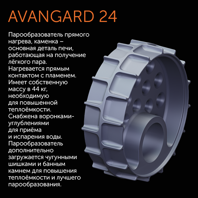 Чугунная банная печь AVANGARD 24 (М)