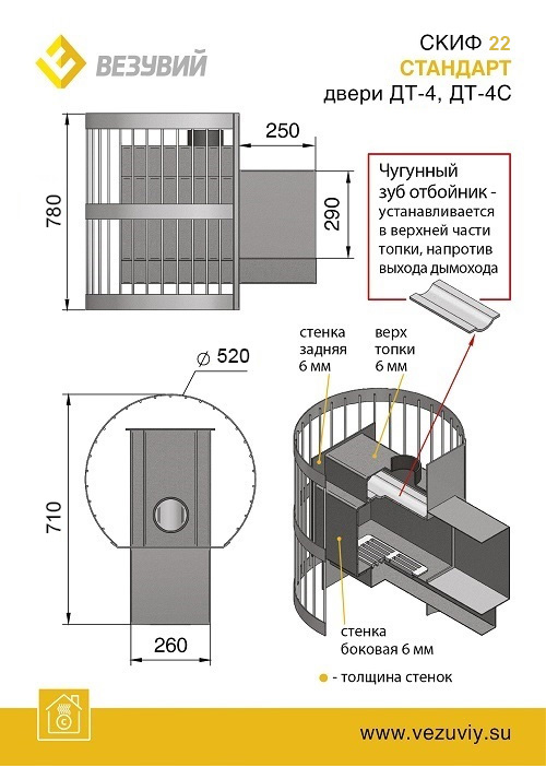 Банная печь Скиф Стандарт 22 (ДТ-4)