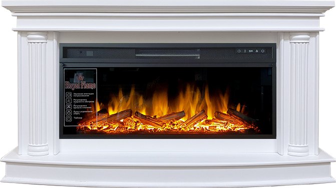 Каминокомплект Royal Flame Rome - Белый с очагом Vision 42 LOG LED