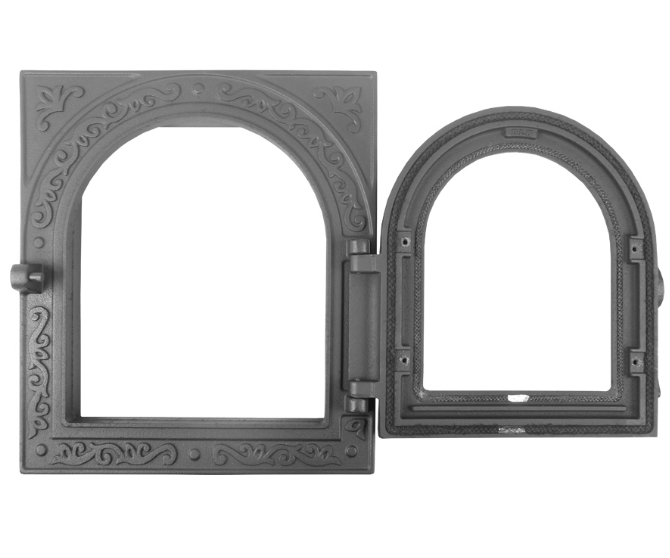 ДТГ-11С Чугунная дверка топочная герметичная "Очаг-2" окрашенная со стеклом 325х365х105