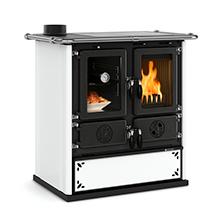 Печь-камин La Nordica ROSETTA SINISTRA STEEL BIANCO PUNTINATO (Белый Пунктир)
