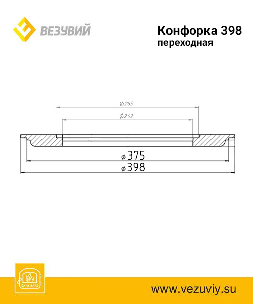 Конфорка переходная Ø398