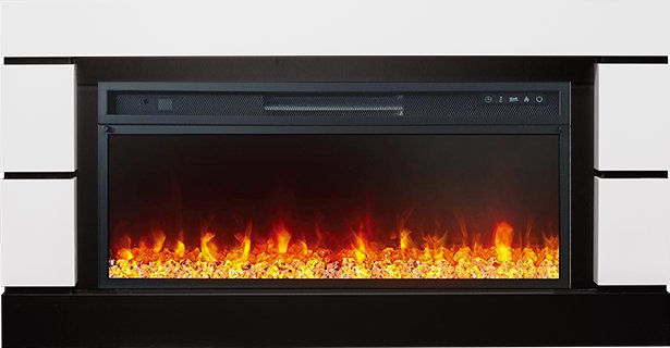 Каминокомплект Royal Flame Modern - Белый с черным (Глубина 300 мм) с очагом Vision 42 LED