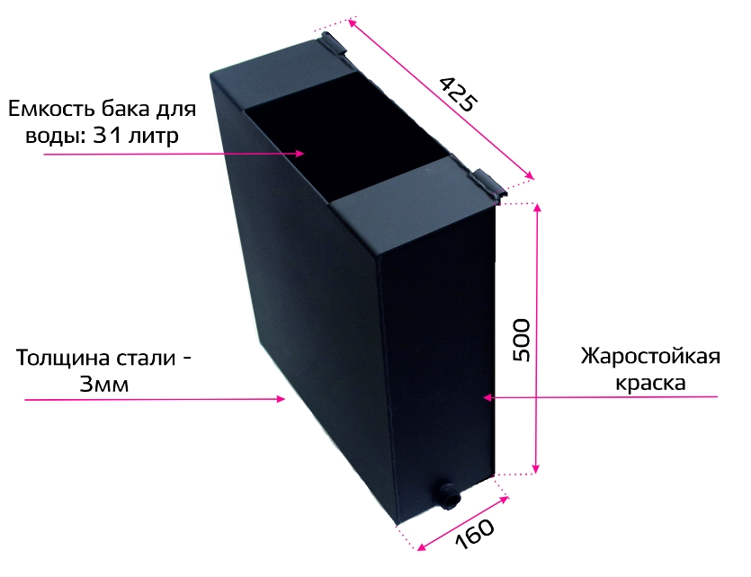 Бак навесной на банную печь Копеечка