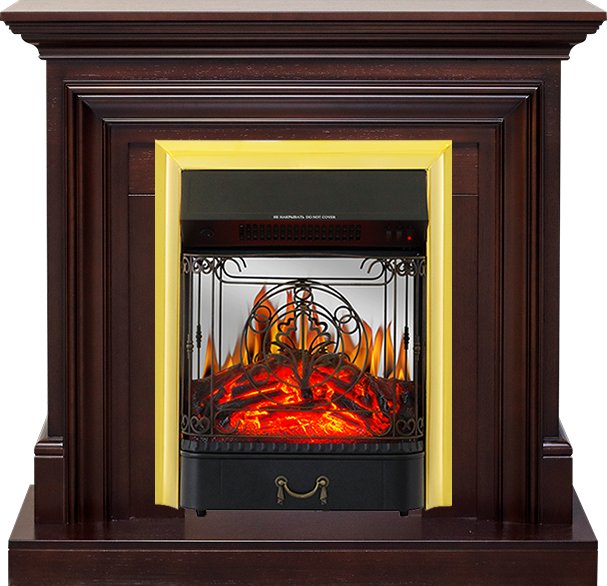 Каминокомплект Royal Flame Bradford - Темный дуб с очагом Majestic FX M Brass