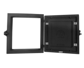 ДТГ-4КС Чугунная дверка топочная герметичная "Карелия" окрашенная со стеклом 301,7х320х124