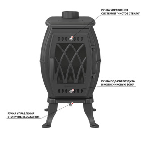 Чугунная печь-камин Везувий BX-09 Антрацит Чугунная печь-камин Везувий BX-09 Антрацит