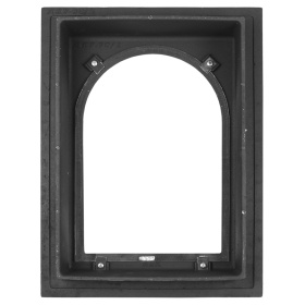 ДКУ-9С Чугунная каминная дверка уплотненная "Камелек" окрашенная со стеклом 355х475х140