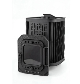 Стальная банная печь ОКТА 20 сетка Премиум, котловая сталь 09Г2С