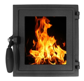 ДТГ-4КС Чугунная дверка топочная герметичная "Карелия" окрашенная со стеклом 301,7х320х124