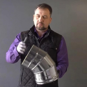 Сэндвич-колено 90° (304/0,8мм + нерж.+ ceramics) Ф150х210