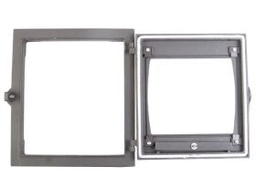 ДТГ-8С Чугунная дверка топочная герметичная "Кижи" окрашенная со стеклом 340х370х130