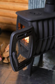 Чугунная печь-камин отопительно-варочная «Бахта 2» серая