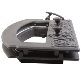 ДКГ-5С-Э Чугунная дверка каминная герметичная "Зной" со стеклом окрашенная 470х300х119