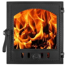 ДТГ- 8АС Чугунная дверка топочная герметичная "Онего" окрашенная со стеклом 340х370х130