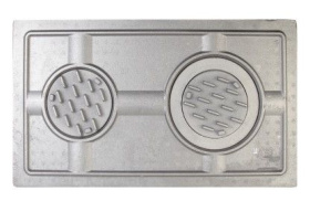 П2-3А Чугунная плита цельная с двумя отверстиями для конфорок 710х410х20