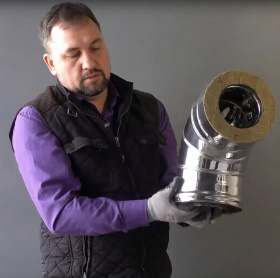 Сэндвич-колено 90° (AISI 430/0,8мм + нерж.) Ф250х350