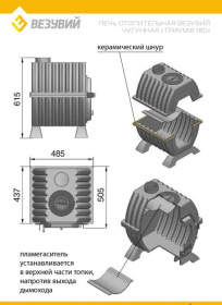 Чугунная печь-камин Везувий Триумф 180 Чугунная печь-камин Везувий Триумф 180