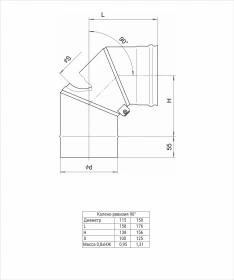 Колено-ревизия 90° (AISI 430 0,8 мм) Blackside Ф150