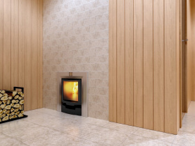 Печь для бани Русь сетка 25 Л Панорама