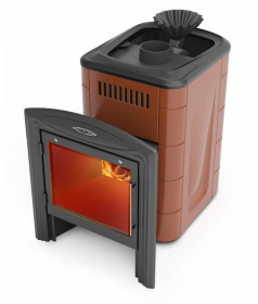 Банная печь Гейзер Мини 2016 Inox Витра ЗК терракота
