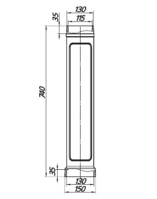 Стартовый дымоход 115/740 черный