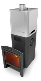 Банная печь Бирюса 2013 Carbon Витра ЗК антрацит