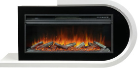 Каминокомплект Basel R - Белый с черным с очагом Vision 42 LOG LED